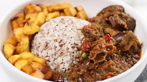Ofada Rice and Ayamase Sauce